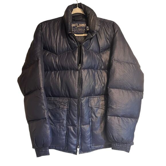 Vintage 80s Ski Daddle Down Puffer Coat Men’s Medium Nylon Shell Sporty Retro - Picture 1 of 15